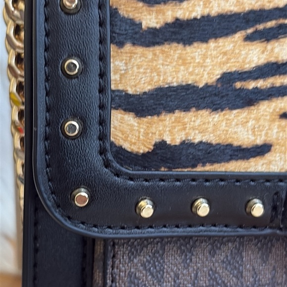 Michael Kors NWT Heather Tiger Calf Hair Leather Logo Crossbody Bag MSRP $398 - Picture 13 of 17